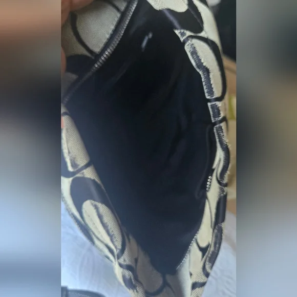 Coach Signature Canvas Shoulder Bag in Black and Gray - Picture 8 of 11